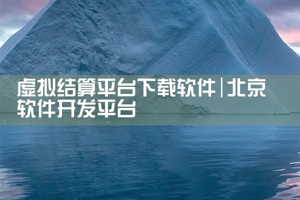 虚拟结算平台下载软件